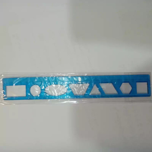 خط کش و شابلون اشکال هندسی ژله ای نشکن 8 طرح 20 سانتی