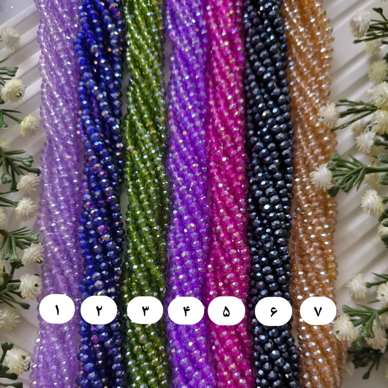 کریستال تراش دار سنگی سایز 4(فروش بصورت یک ریسه می باشد)