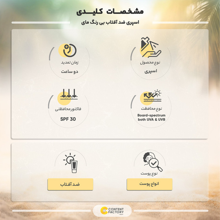 اسپری ضدآفتاب بیرنگ مای SPF50 مدل Smart Defense مناسب انواع پوست، حجم 100 میلیلیتر