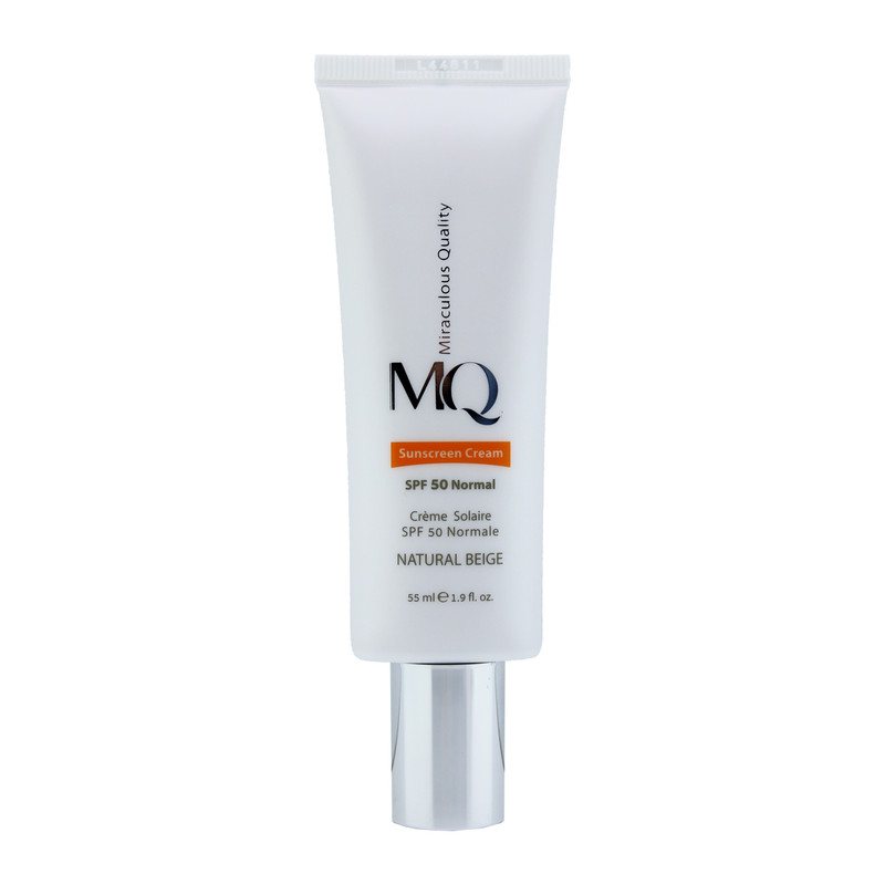 کرم ضدآفتاب رنگی ام کیو مدل NATURAL BEIGE-Normal، حجم 55 میلیلیتر