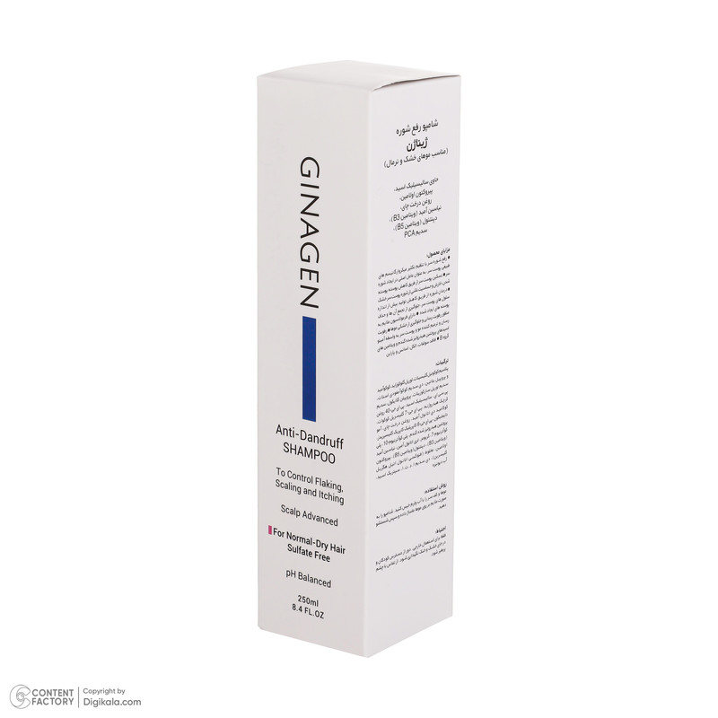شامپو فری سولفات ضد شوره مو ژیناژن مدل Scalp Advanced مناسب موهای خشک حجم 250 میلی لیتر