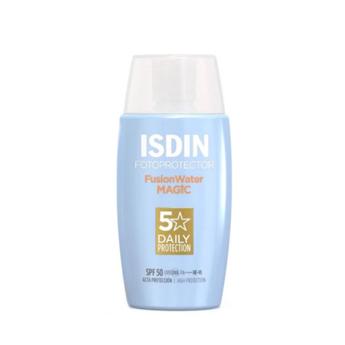 کرم ضد آفتاب بدون رنگ ایزدین SPF 50 مدل magic مناسب برای انواع پوست حجم 50 میلیلیتر