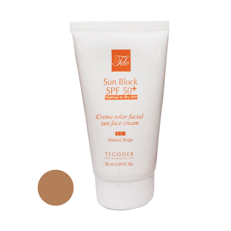 کرم ضد آفتاب رنگی تگودر SPF 50 مدل su02 مناسب پوست خشک و حساس حجم 50 میلیلیتر