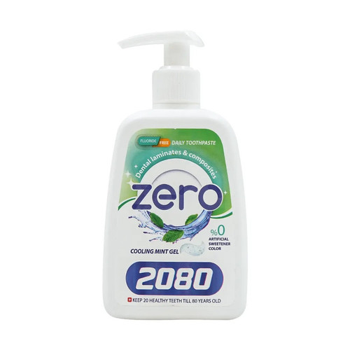 خمیر دندان ضد عفونی کننده دهان بیست هشتاد 2080 مدل Zero با طعم نعنا حجم 250 گرم
