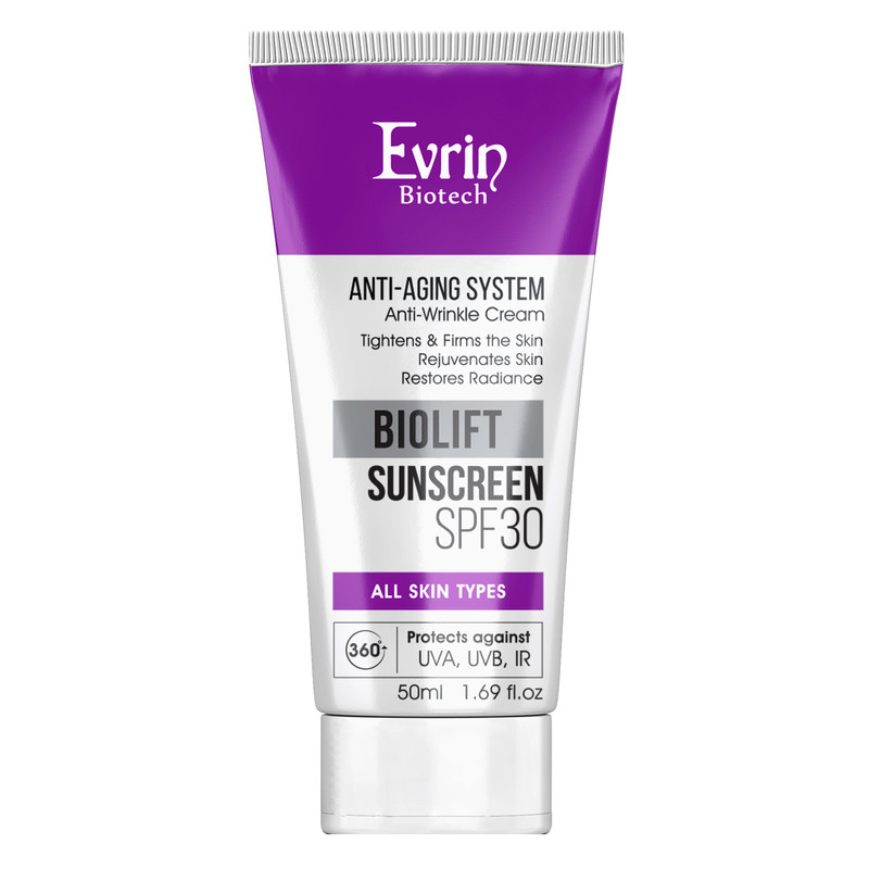 کرم ضد آفتاب ضد چروک صورت بیرنگ اورین بیوتک SPF 30 مدل BIOLIFT محافظ UVA UVB مناسب برای انواع پوست حجم 50 میلیلیتر
