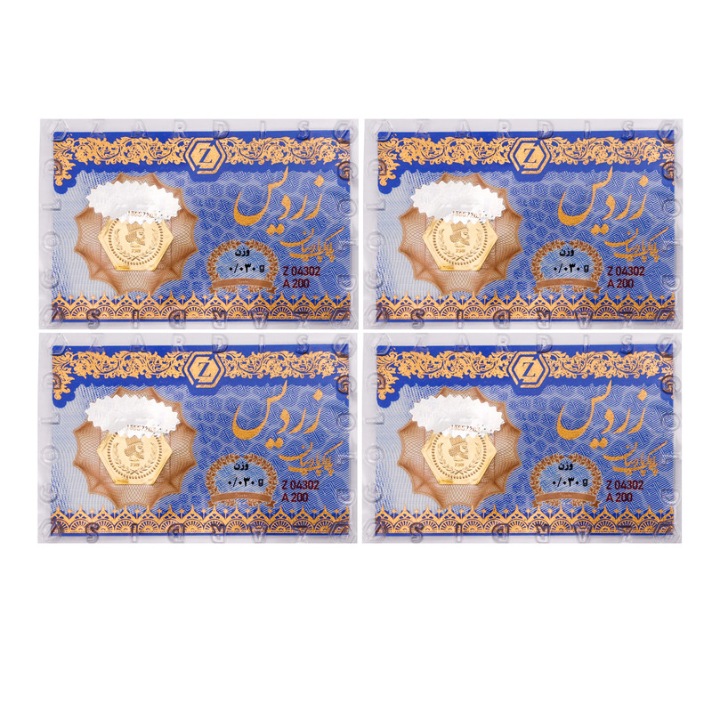 سکه گرمی طلا 18 عیار زردیس مدل pk.zj120 بسته 4 عددی