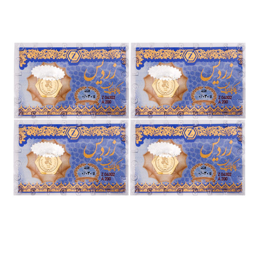 سکه گرمی طلا 18 عیار زردیس مدل pk.zj120 بسته 4 عددی