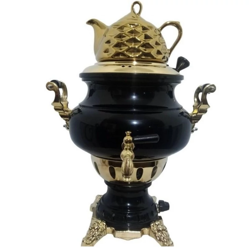 سماور  گازی شش لیتری سه کاره مدل عدسی ضد خش و رنگ ثابت سماور کتری رو گازی اجاق خوراک پزی ظرفیت شش لیتر  رنگبندی