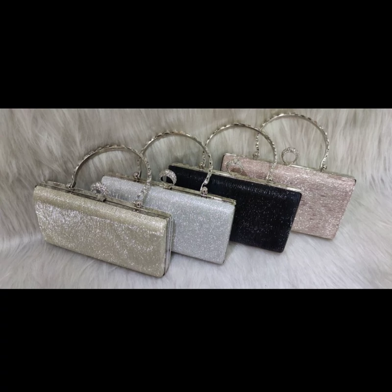 کیف مجلسی قاب دارتک  دسته نقره ای لمه موجی