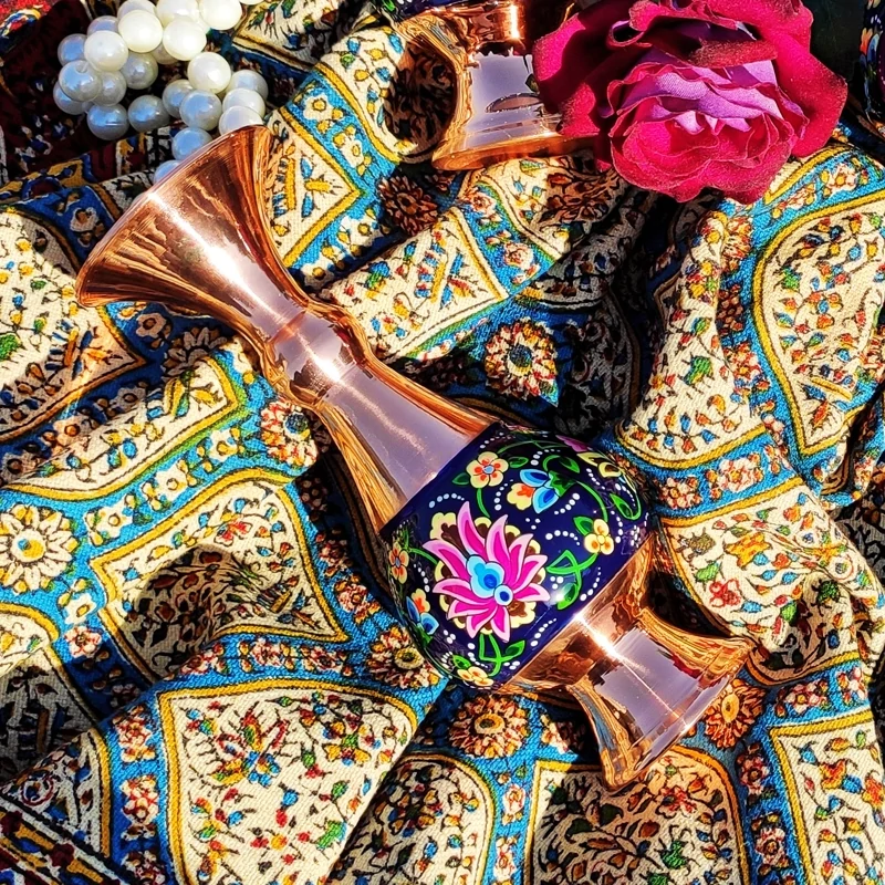 فروش عمده گلدان مس و پرداز ارتفاع 16 بسته 10 تایی
