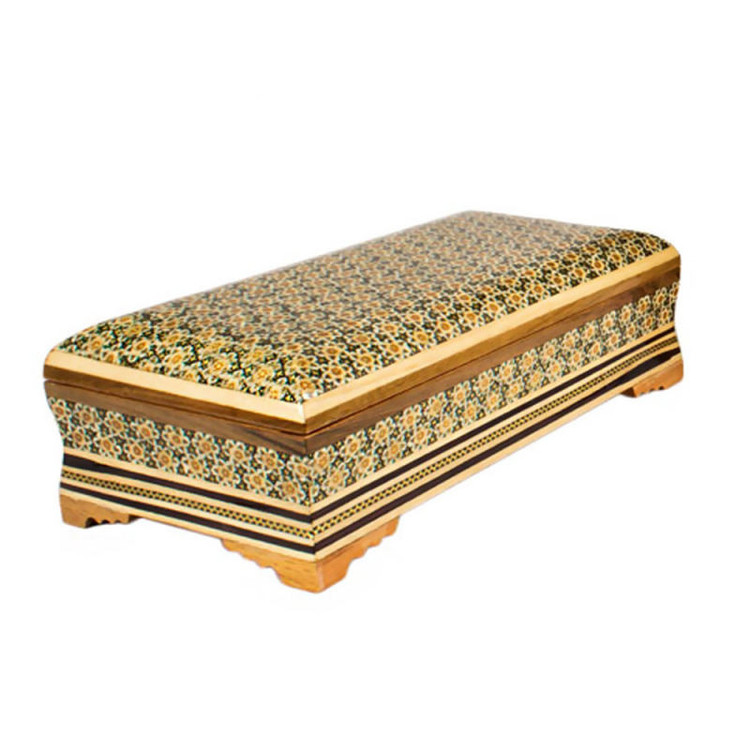 ست سه تکه جعبه دستمال کاغذی و سطل خاتم کاری کد 25-1