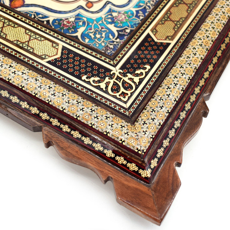 ساعت دیواری خاتم کاری چوبی کد 5060-6