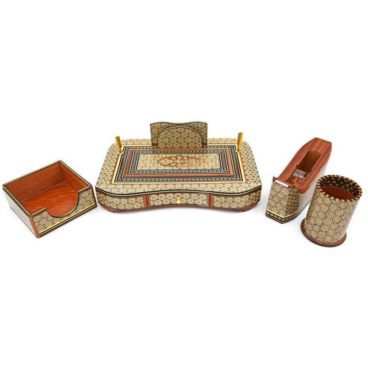 ست لوازم اداری رومیزی خاتم کاری کد 5 مجموعه 5 عددی