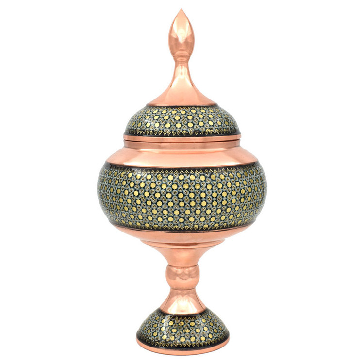 شکلات خوری خاتم کاری مسی کد 27