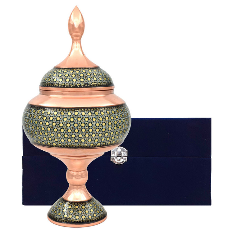 شکلات خوری خاتم کاری مسی کد 27