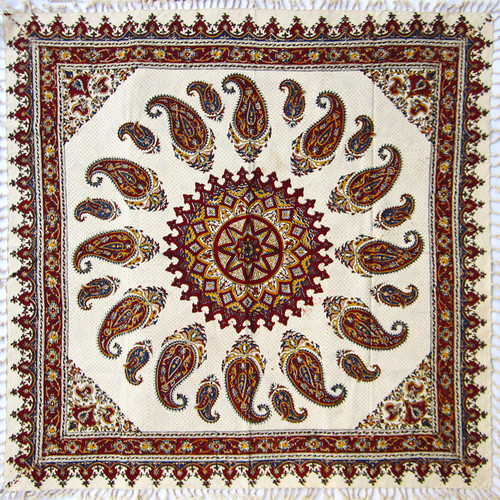 رومیزی قلمکار مدل سنتی کد 120120-4