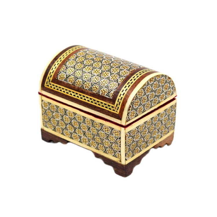 جعبه جواهرات خاتم کاری چوبی مدل انگشتری کد 86