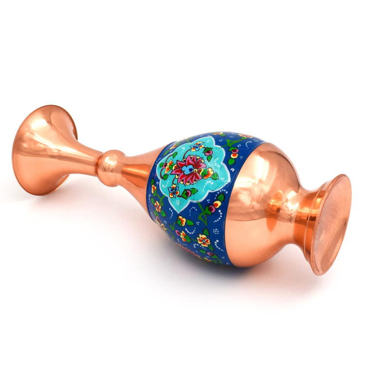 گلدان مسی طرح گل و بوته مدل نقاشی کد 25-4 بسته دو عددی