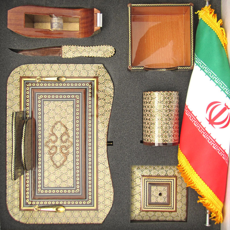ست 8 تکه لوازم اداری رومیزی خاتم کاری مدل اداری کد 8