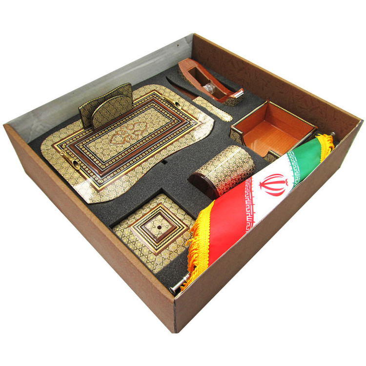ست 8 تکه لوازم اداری رومیزی خاتم کاری مدل اداری کد 8