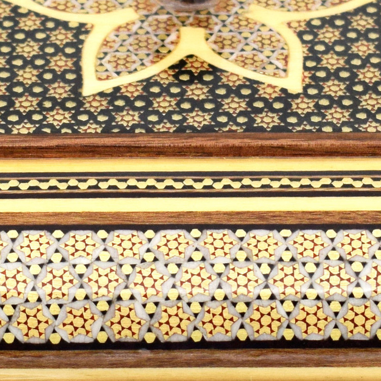 شکلات خوری خاتم کاری طرح تک گل مدل سنتی کد 20