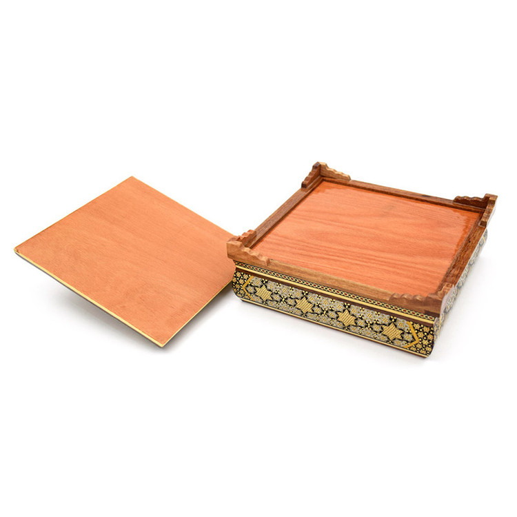 شکلات خوری خاتم کاری طرح تک گل مدل سنتی کد 20