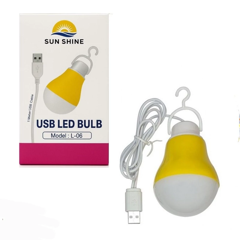 لامپ LED آویز با سیم یک متری USB قابل اتصال به شارژر گوشی و پاور بانک و گوشی موبایل