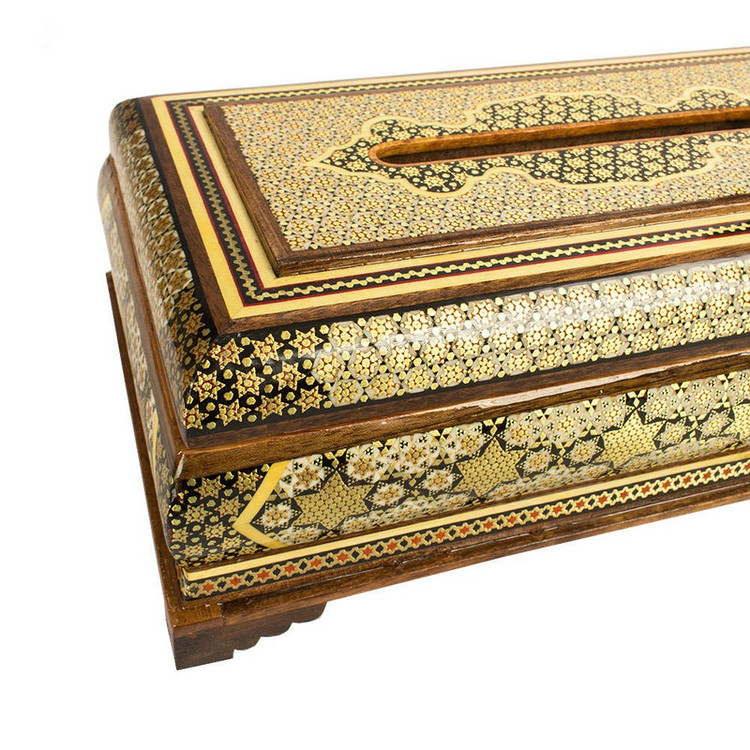ست سه تکه سطل و جعبه دستمال خاتم کاری کد A30
