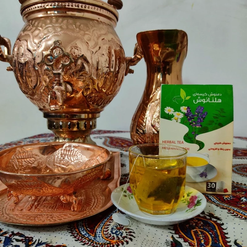 دمنوش انرژی جنسینگ و زعفران 30 عددی طبیعی هلنانوش