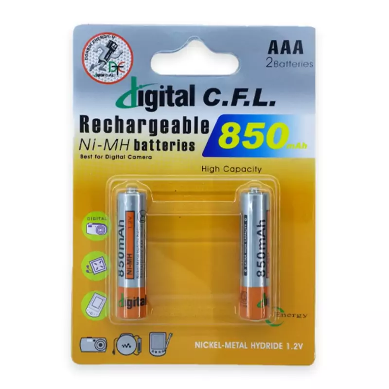 باتری نیم قلم شارژی 850 میلی آمپر digital C.F.L