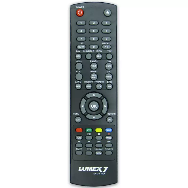 کنترل گیرنده دیجیتال لومکسی LUMEXY مدل DVD-T3608 (DVD خور)
