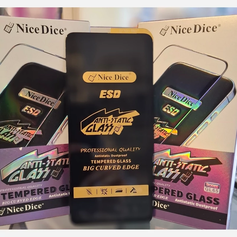 گلس شیشه ای آنتی استاتیک برند NICE DICE  گوشی های سامسونگ