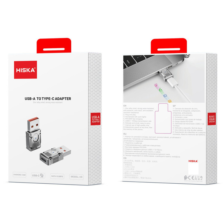 مبدل USB OTG به USB-C هیسکا مدل H9