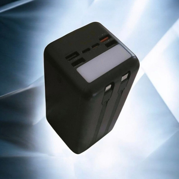 پاوربانک 22.5 وات مدل 50000 22.5w-fast ظرفیت 50000 میلیآمپرساعت به همراه دو کابل متصل USB-C و لایتنینگ