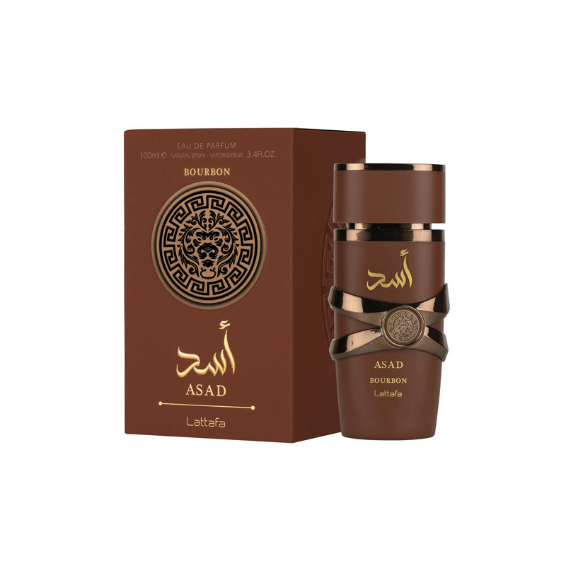 ادو پرفیوم مردانه لطافه مدل  Asad Bourbon با رایحه گرم حجم 100 میلی لیتر