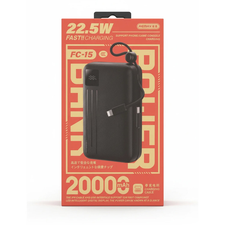 پاوربانک 22.5 وات ریمکس مدل FC-15 ظرفیت 20000 میلیآمپرساعت