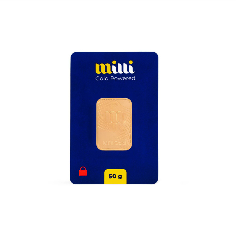 شمش طلا 18 عیار میلی گالری مدل BN0001 - 50G