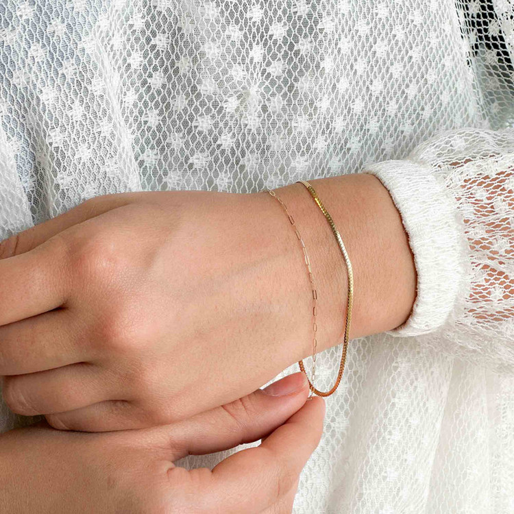 دستبند زنجیری طلا 18 عیار زنانه میلی گالری مدل هرمس GD0269