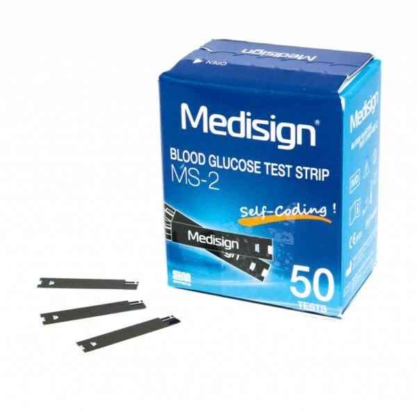 نوار تست قند خون مدیساین Medisign test strip MS-2 (با نرخ دولتی)بسته 50 عددی