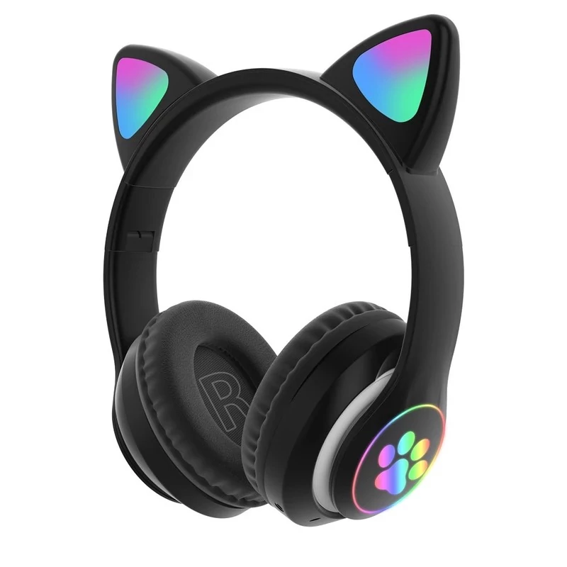 هدفون بلوتوثی RGB طرح گربه طراحی زیبا و ارگونومیک
