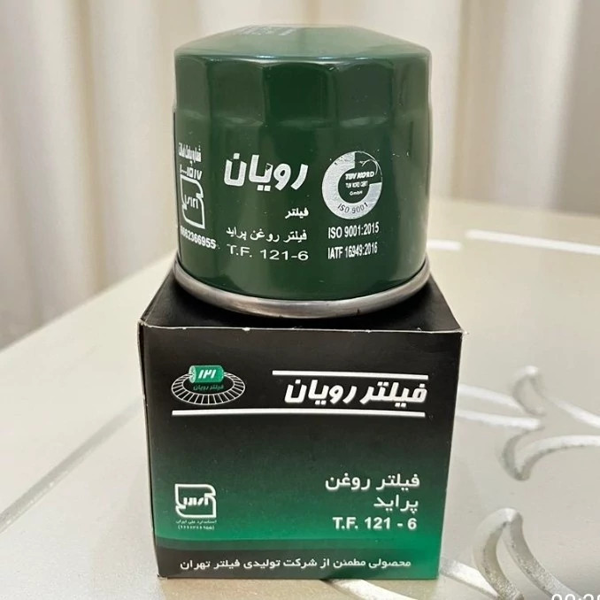 فیلتر روغن پراید و تیبا استاندارد ضمانت اصالت رویان فیلتر بسته 5عددی