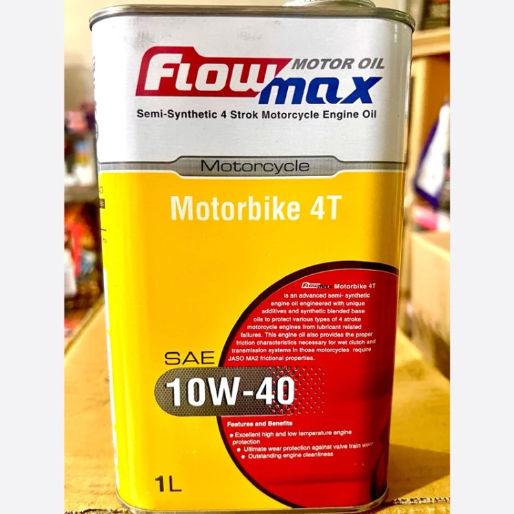روغن موتور سیکلت پارس فلومکس مدل موتوربایک SAE 10W40 حجم 1 لیتر