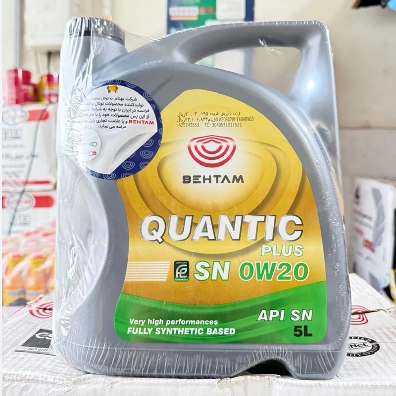 روغن موتور بهتام کوانتیک تمام سنتتیک 0W20 سطح کیفیSN پنج لیتری