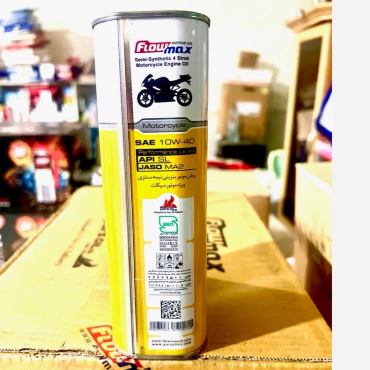 روغن موتور سیکلت فلومکس مدل Motorbike پلاستیکی SAE 10W40 حجم 1 لیتر