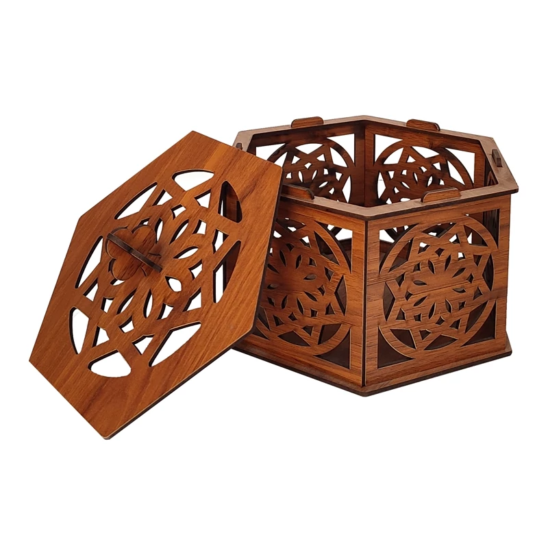 ظرف شکلات خوری کادویی چوبی طرح گل قیمت تولیدی