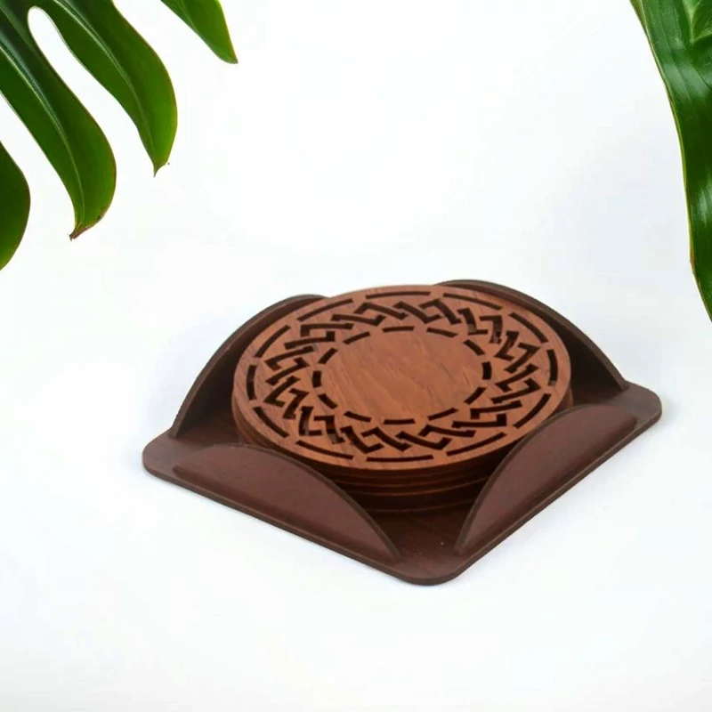 زیر لیوانی چوبی ورساچ بسته 6 عددی چوبی قیمت تولیدی