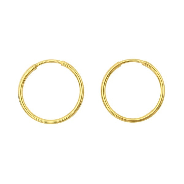 گوشواره حلقه‌ای طلا 18 عیار زنانه کاج گلد گالری مدل حلقه ای
