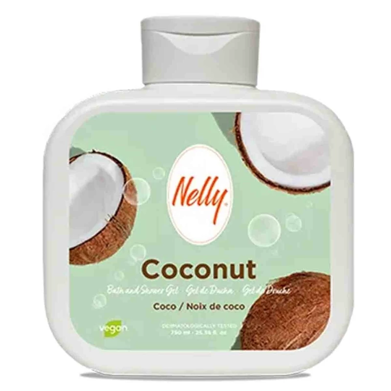 شامپو بدن و شاور ژل نلی Nelly رایحه نارگیل COCONOUT حجم 750 میل