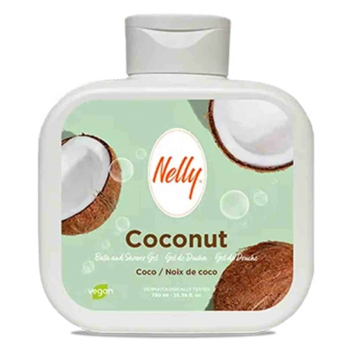 شامپو بدن و شاور ژل نلی Nelly رایحه نارگیل COCONOUT حجم 750 میل