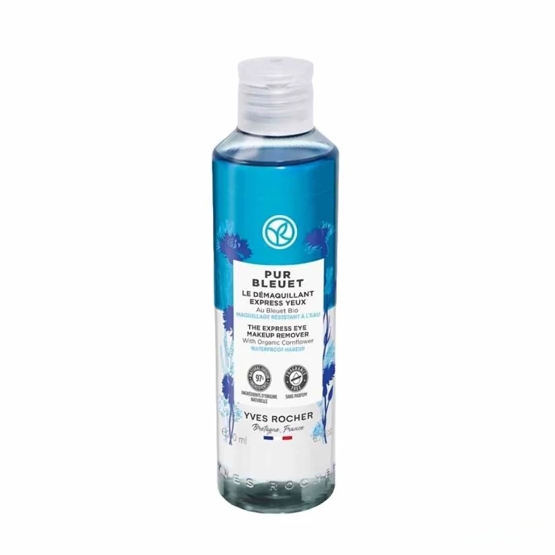 محلول پاک کننده آرایش چشم دوفاز ایوروشه مدل Pur Bleuet 200 میل
